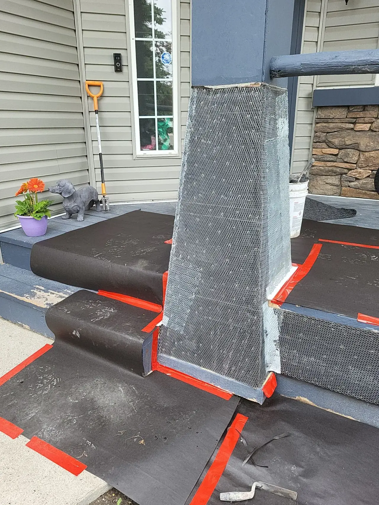 Porch and steps before stone veneer installation
